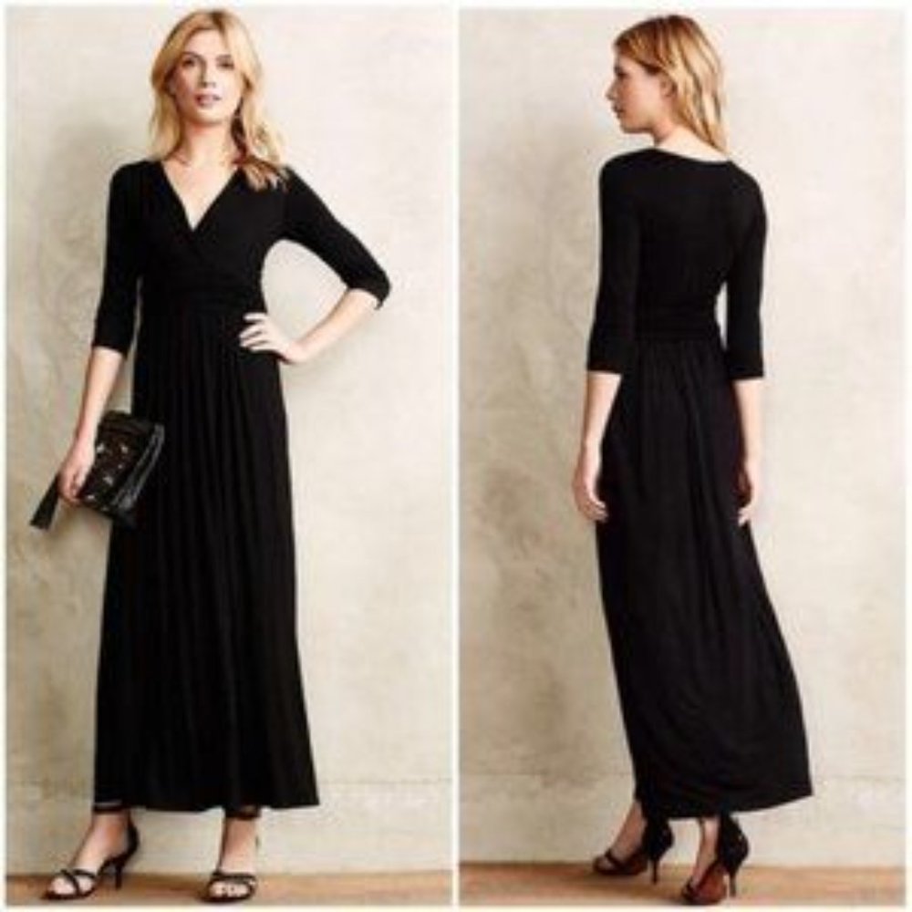 Bailey 44 Black Estrada Maxi V-Neck Dress Sz M